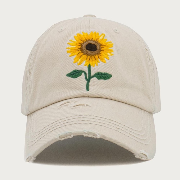 Sunflower Cap Sun Hat ~ 3 colors - Picture 3 of 3